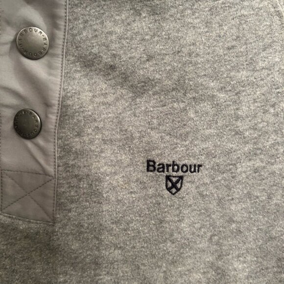 Barbour Gray 1/4 Buttoned Sweater - Picture 6 of 7